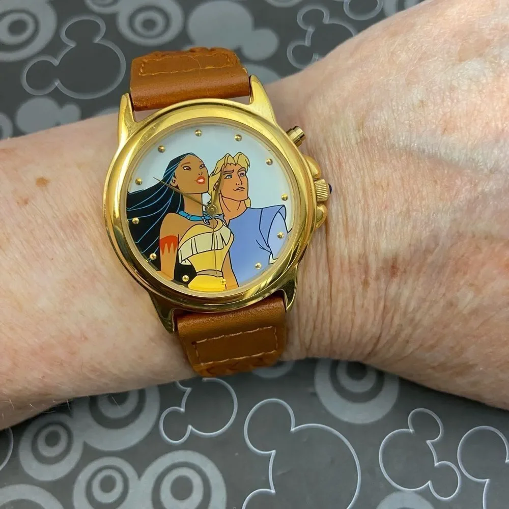 Vintage Disney Pocahontas Musical Swiss Quartz Watch Plays “Colors of the Wind” - Picture 7 of 16